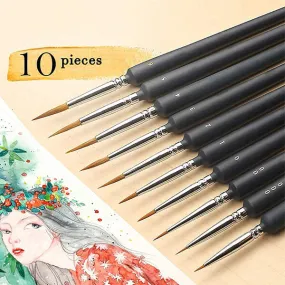 10 Pieces Miniature Paint Brush Set