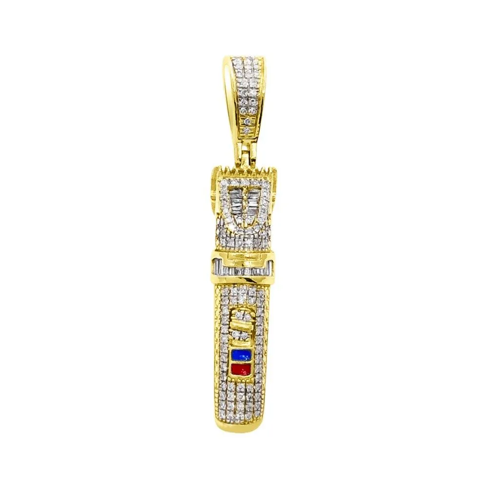 Barber Clipper Diamond Pendant .30cttw 10K Yellow Gold