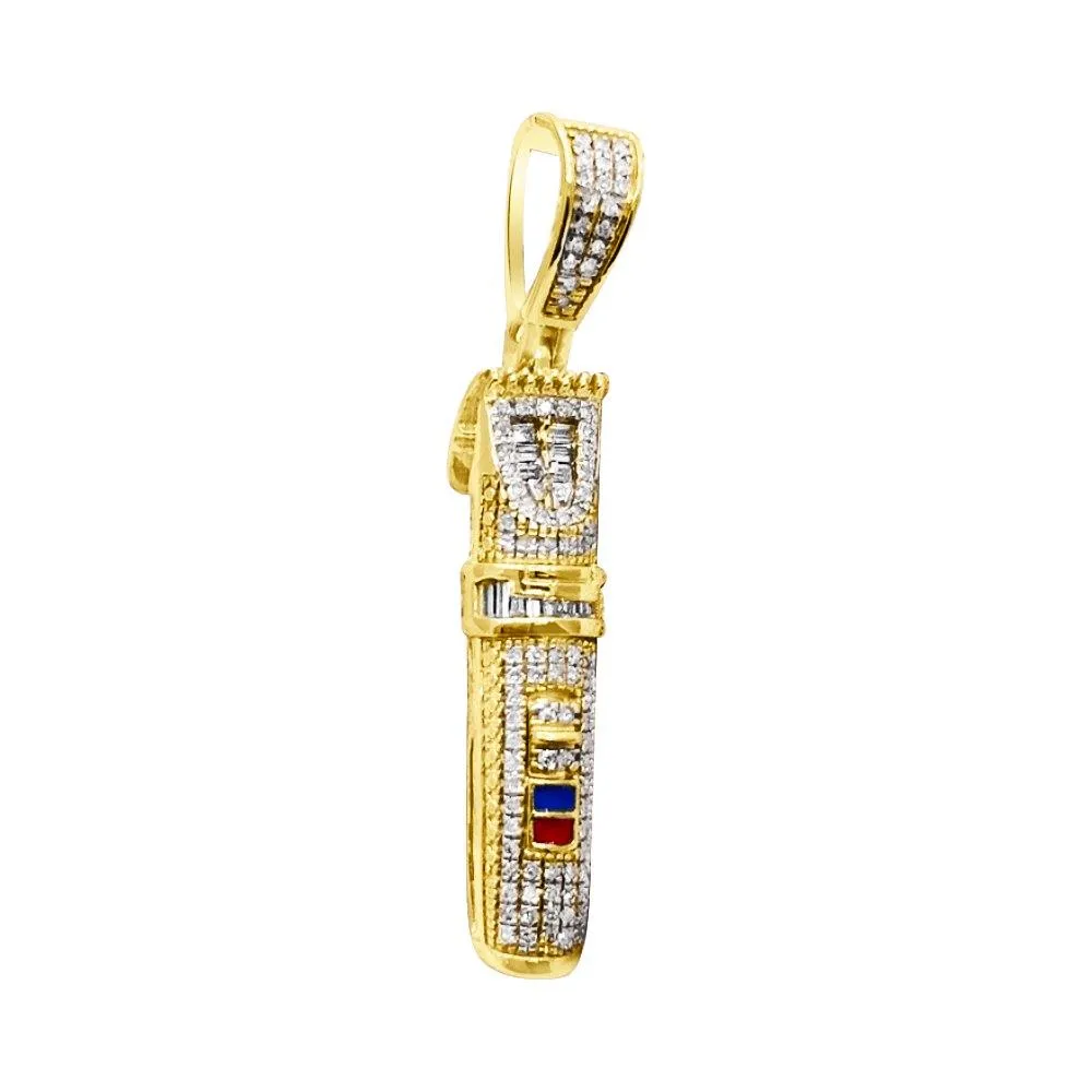 Barber Clipper Diamond Pendant .30cttw 10K Yellow Gold