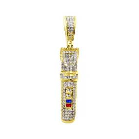 Barber Clipper Diamond Pendant .30cttw 10K Yellow Gold