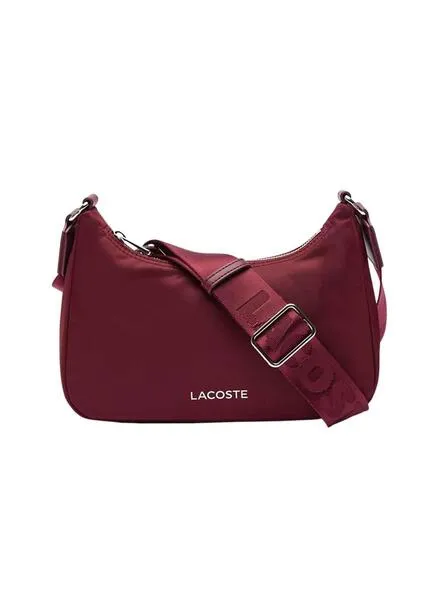 Bolso Lacoste Hobo Bag Granate Para Mujer