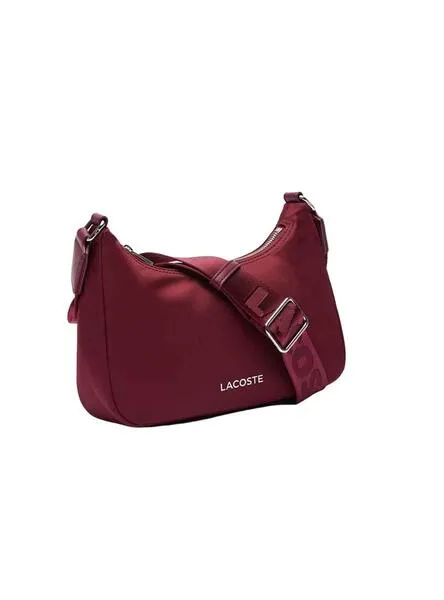 Bolso Lacoste Hobo Bag Granate Para Mujer