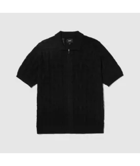 Camisa HUF Monogram Jacquard Zip Negra