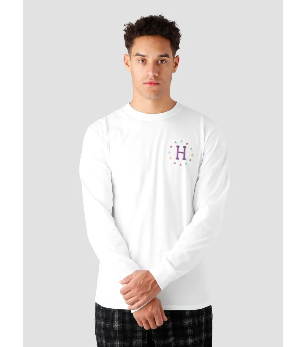 Camiseta HUF Puff Galaxies L/s Tee - White