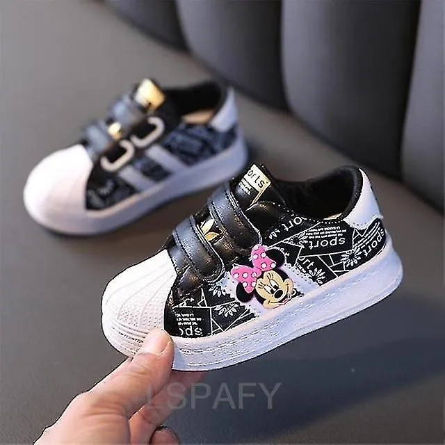 Children's White Sneakers Mickey Mouse Toddlers Girls Boys Breathable Lace-up Casual Sport Shoes Kids Tennis 2-6y Toddler Sh