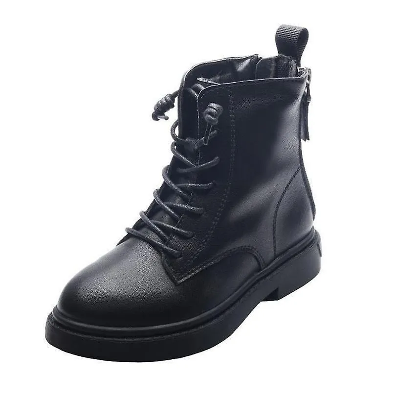 Fall Winter Modern Boots Streetwear Boy Sneaker Non-slip Fashion Girl Buskin Motorcycle Boots Casual Pu Black Leather Shoes