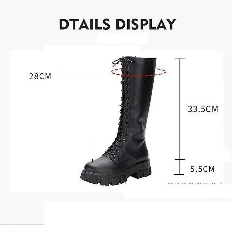 Fashion Women Cross Strap Pu Leather Knee High Boots