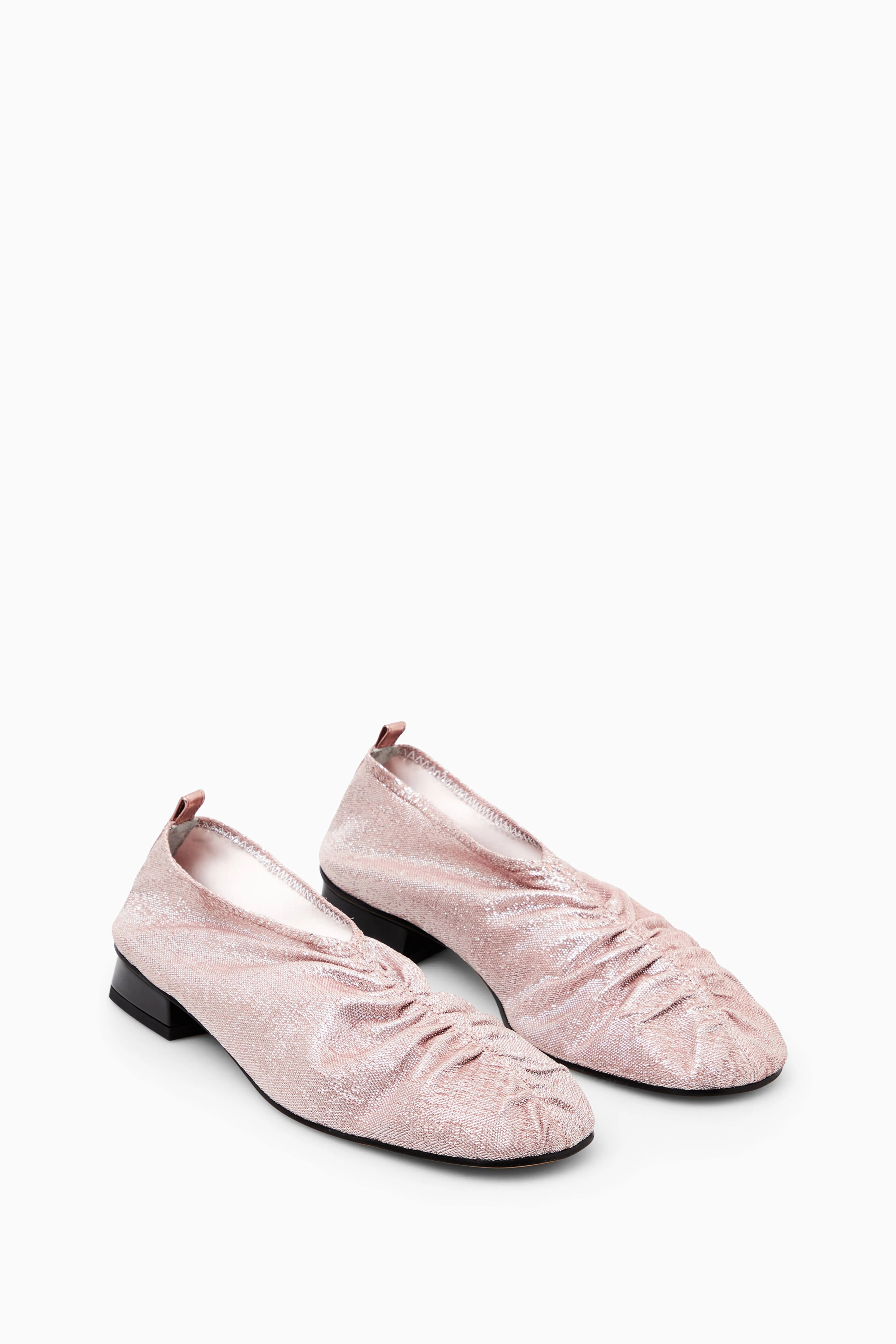 GATHERED METALLIC BALLET SHOES - Low heel - DUSTY PINK - Ladies | H&M GB