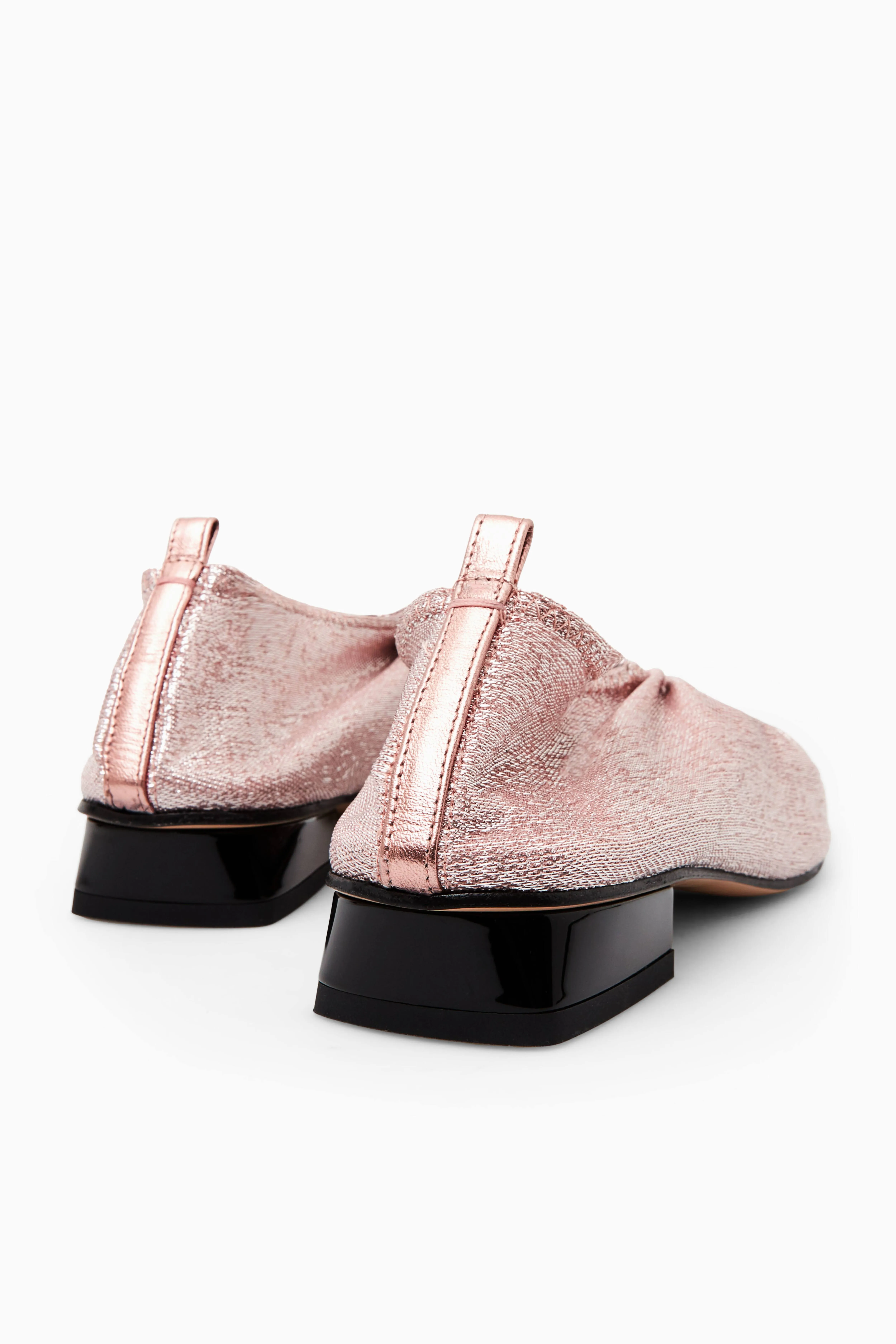 GATHERED METALLIC BALLET SHOES - Low heel - DUSTY PINK - Ladies | H&M GB