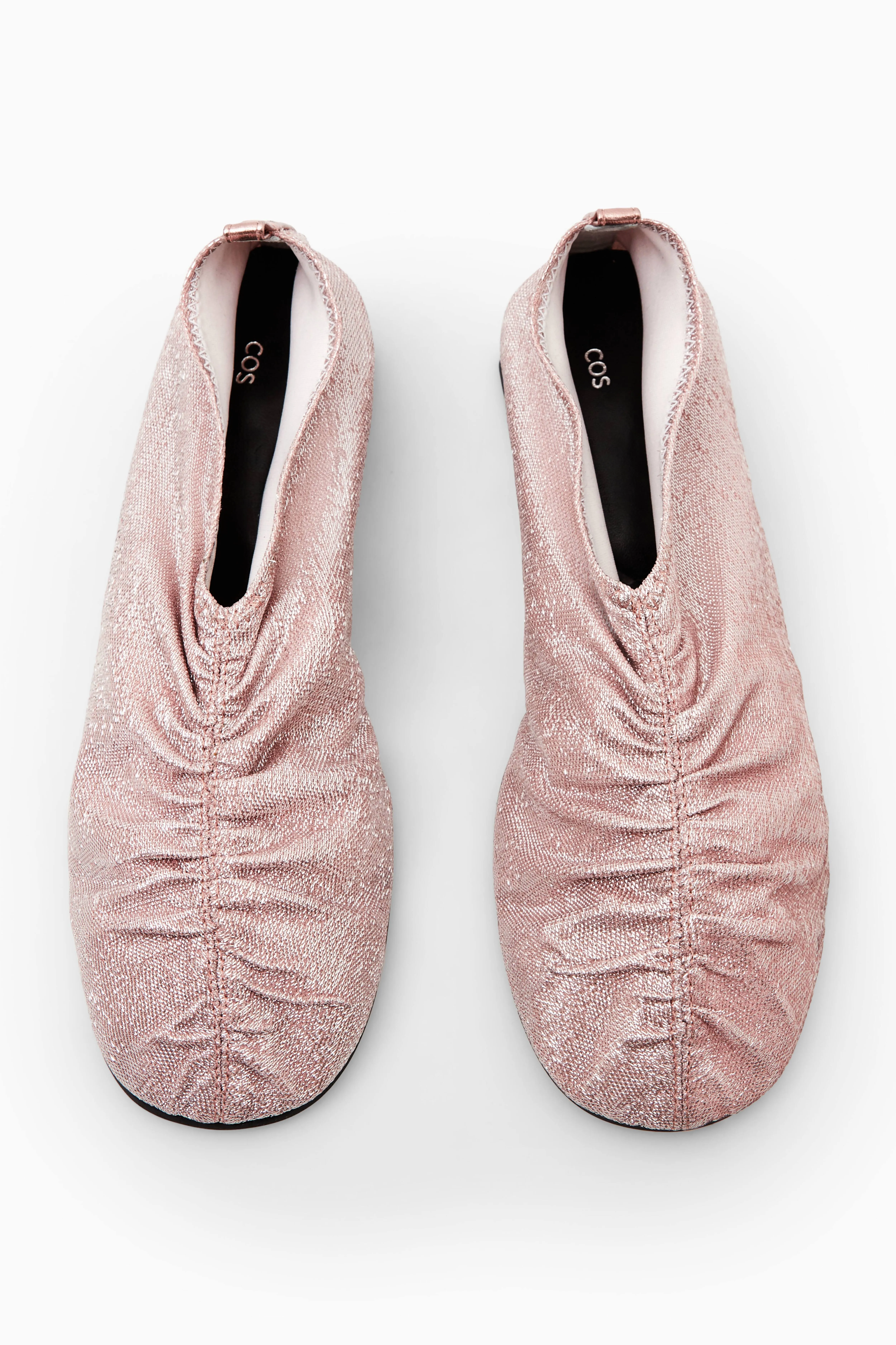 GATHERED METALLIC BALLET SHOES - Low heel - DUSTY PINK - Ladies | H&M GB