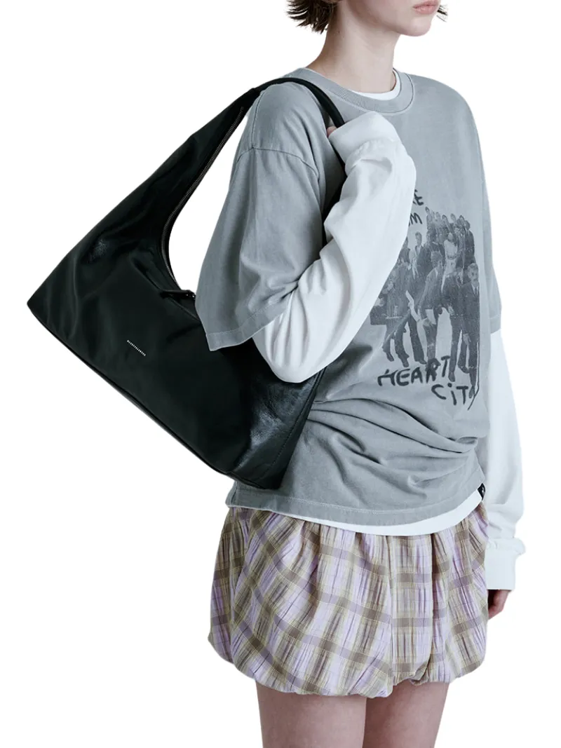 Hobo large black glossy plain