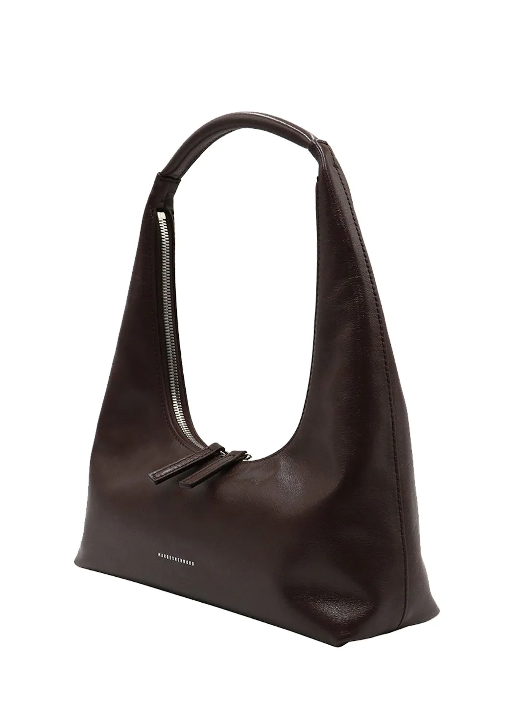 Hobo shoulder dark brown glossy plain