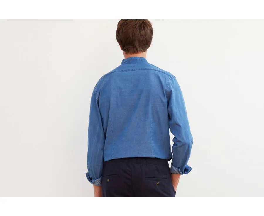 Indigo Denim shirt - Collarless - JOSEPH