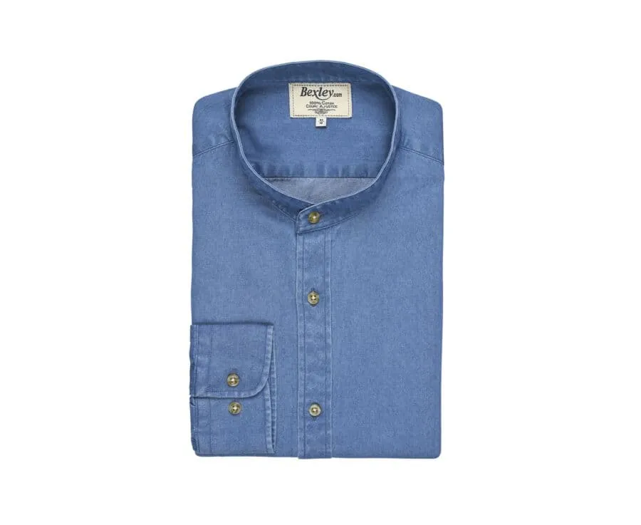 Indigo Denim shirt - Collarless - JOSEPH