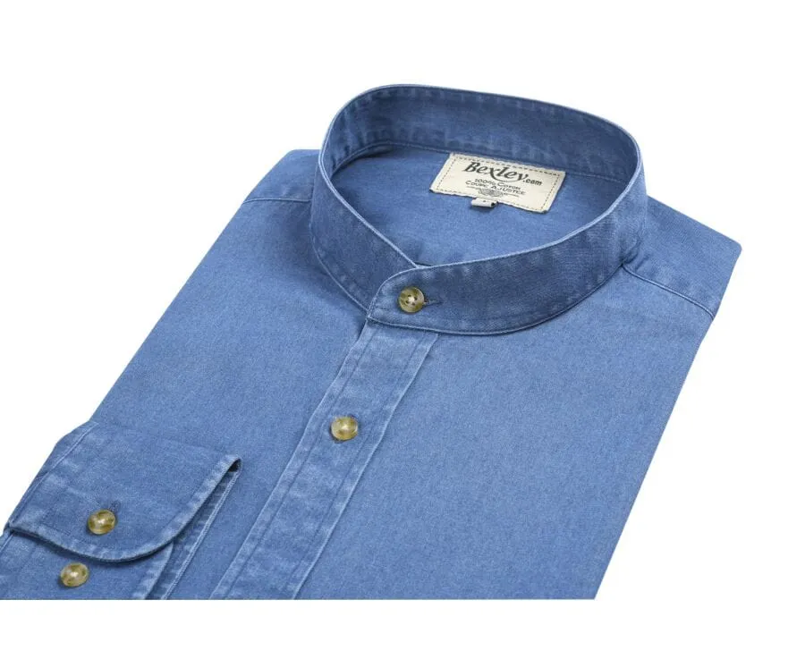 Indigo Denim shirt - Collarless - JOSEPH