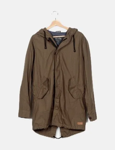 Jack & Jones Parka verde bolsillos