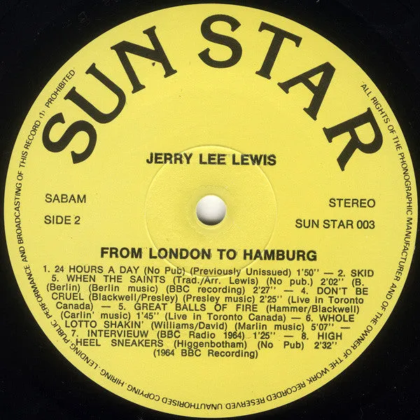 Jerry Lee Lewis ~ From London To Hamburg