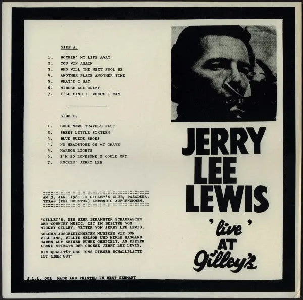 Jerry Lee Lewis ~ Live At Gilley's