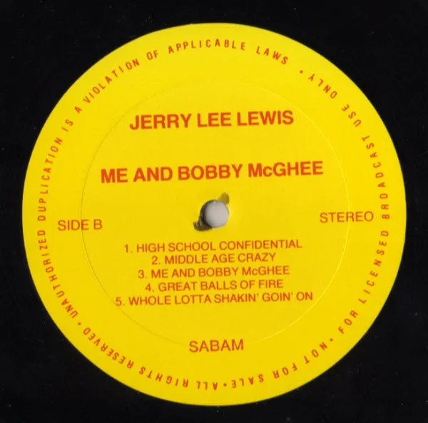 Jerry Lee Lewis ~ Me And Bobby McGhee