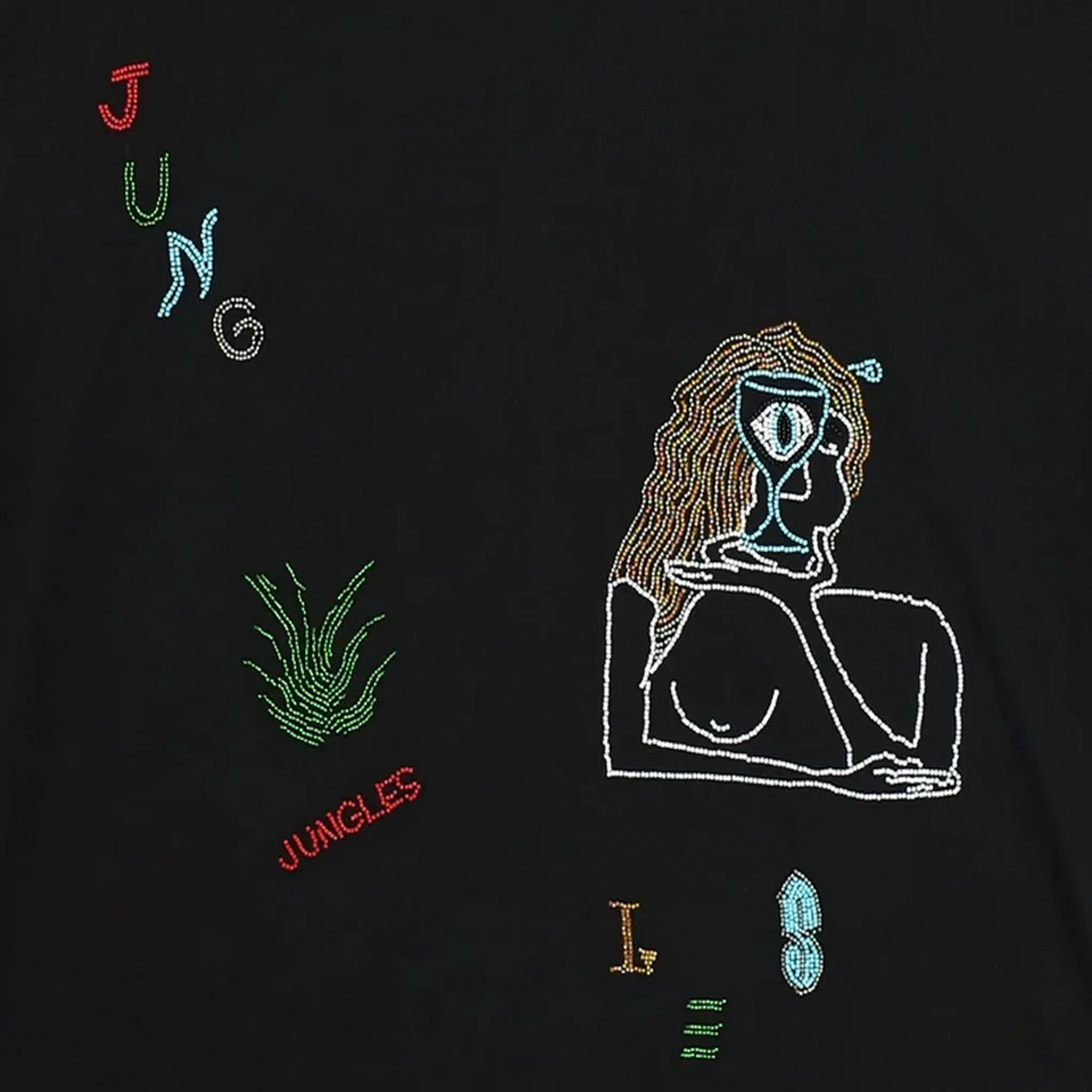 Jungles Slow Down Beaded Tee (Black)