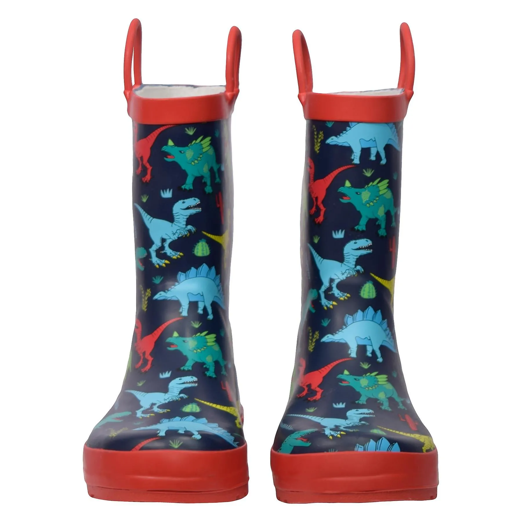 Kids Boys Wellington Wellies Non-Slip Waterproof Carry Handles Rain Boots