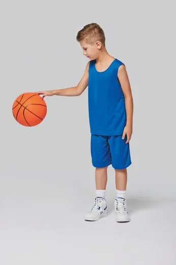 Kids' reversible basketball kit Black / White