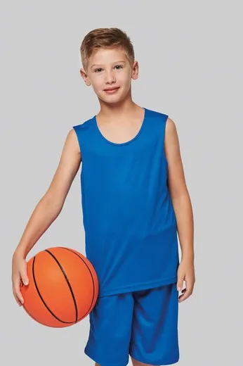 Kids' reversible basketball kit Black / White