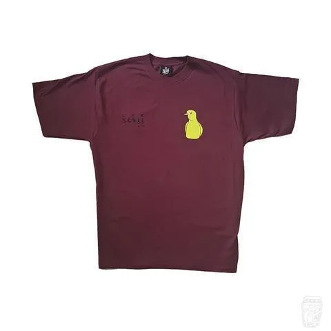 'Lee Scott Cross Face x Dead Canary' T-Shirt (Burgundy)