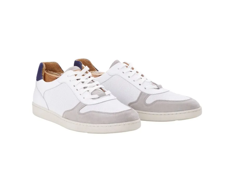 Light Grey Suede and White Leather Trainers - BORONIA