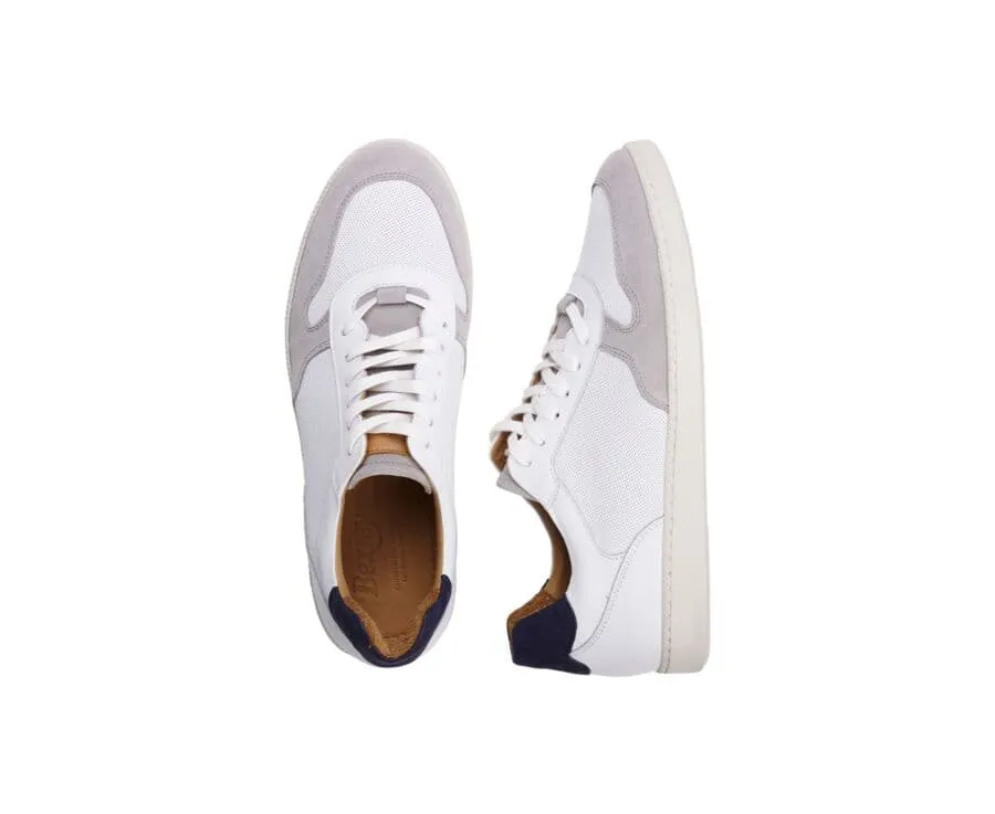 Light Grey Suede and White Leather Trainers - BORONIA