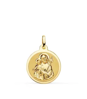 Médaille Saint Joseph  18K 18mm Brillant