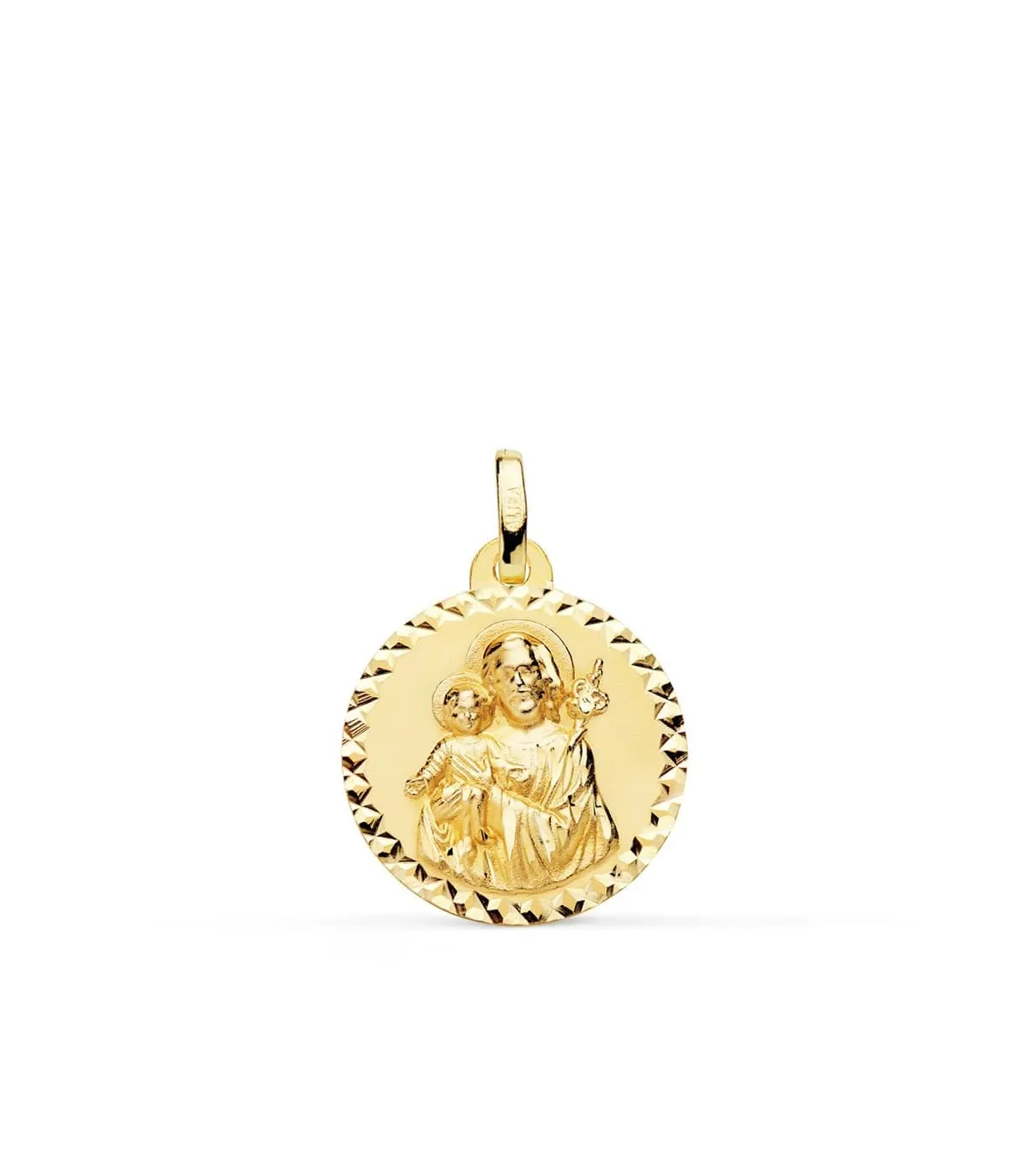 Médaille Saint Joseph Or 18K 18mm Striée