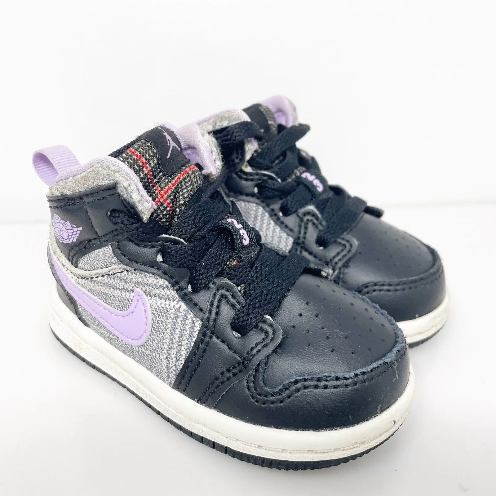 Nike Boys Air Jordan 1 Mid SE DC7228-015 Black Basketball Shoes Sneakers Size 4C