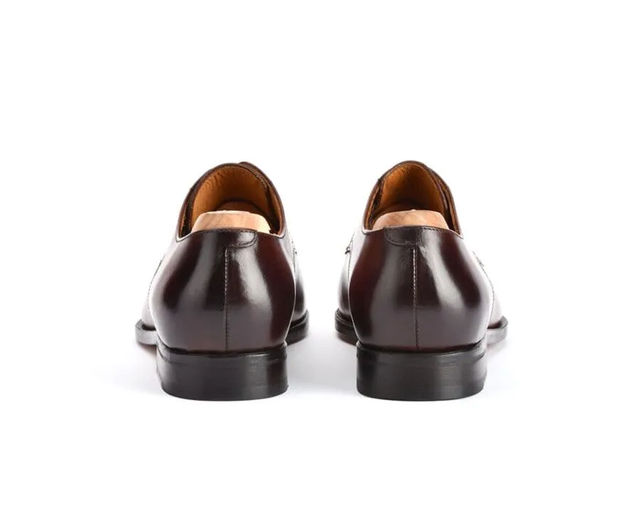 Patina Chestnut Leather Derby Shoes - PENFORD