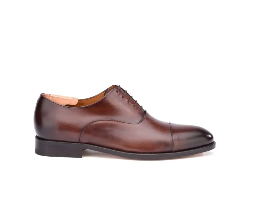 Patina Chocolate Oxford shoes - Leather outsole - WINFORD