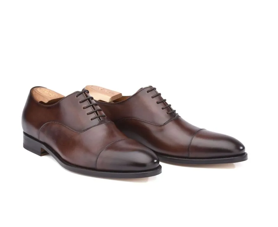 Patina Chocolate Oxford shoes - Leather outsole - WINFORD