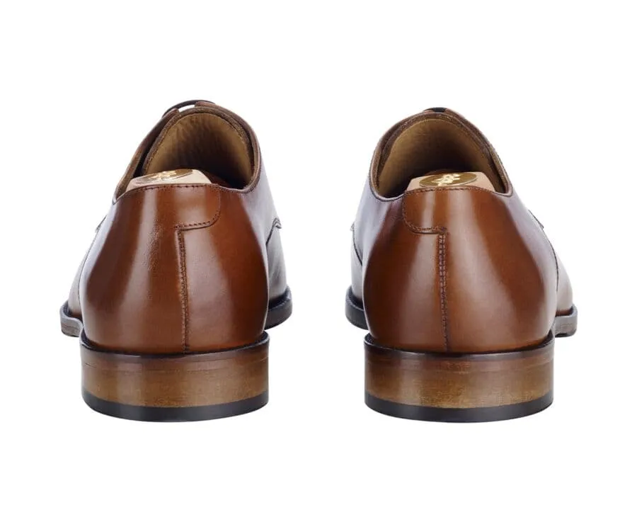 Patina Cognac Derby Shoes - DOVER II