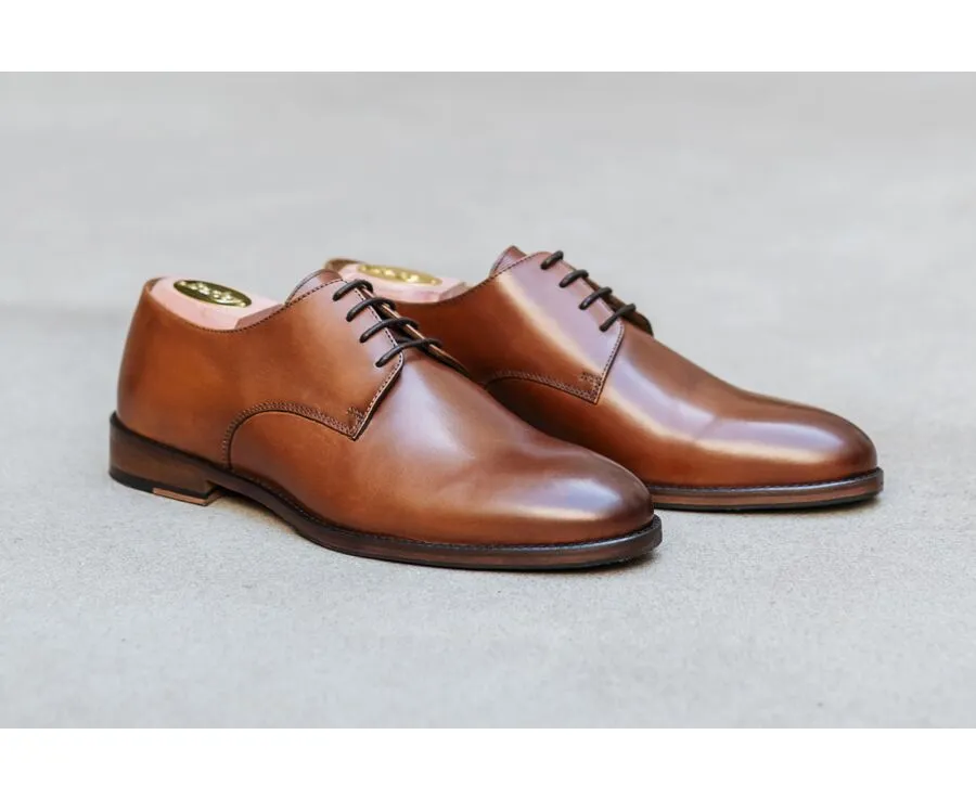 Patina Cognac Derby Shoes - DOVER II