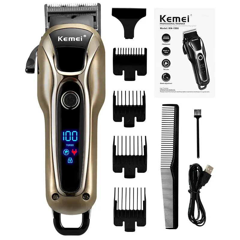 Professional Barber Hair Clipper Rechargeable Shaver Cordless Corded