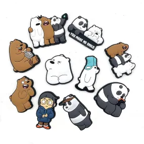 Set Of 10pcs Cartoon Naked Bear Shoes Cave Shoes Flowers Buckles Cute Personality Diy Student Garden Shoes Accessories Accessori