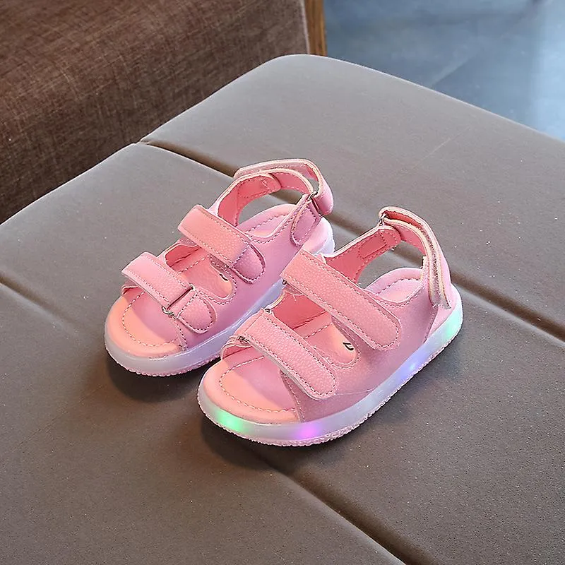 Summer children's shoes boys sandals children's LED light shoes girls beach shoes hollow breathable soft sole