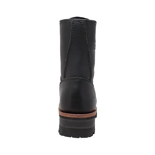 Women's 9" logger black leather boots