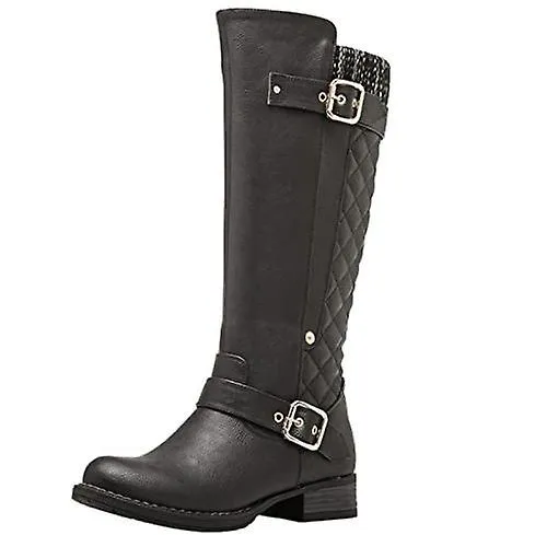 Women's Winter Quilted Knee-High Thick-Soled Leather Boots