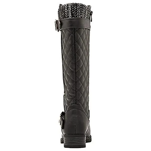 Women's Winter Quilted Knee-High Thick-Soled Leather Boots